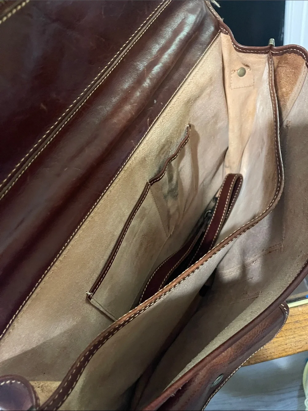 Men's Classic Brown Leather Briefcase - Professional Work Bag